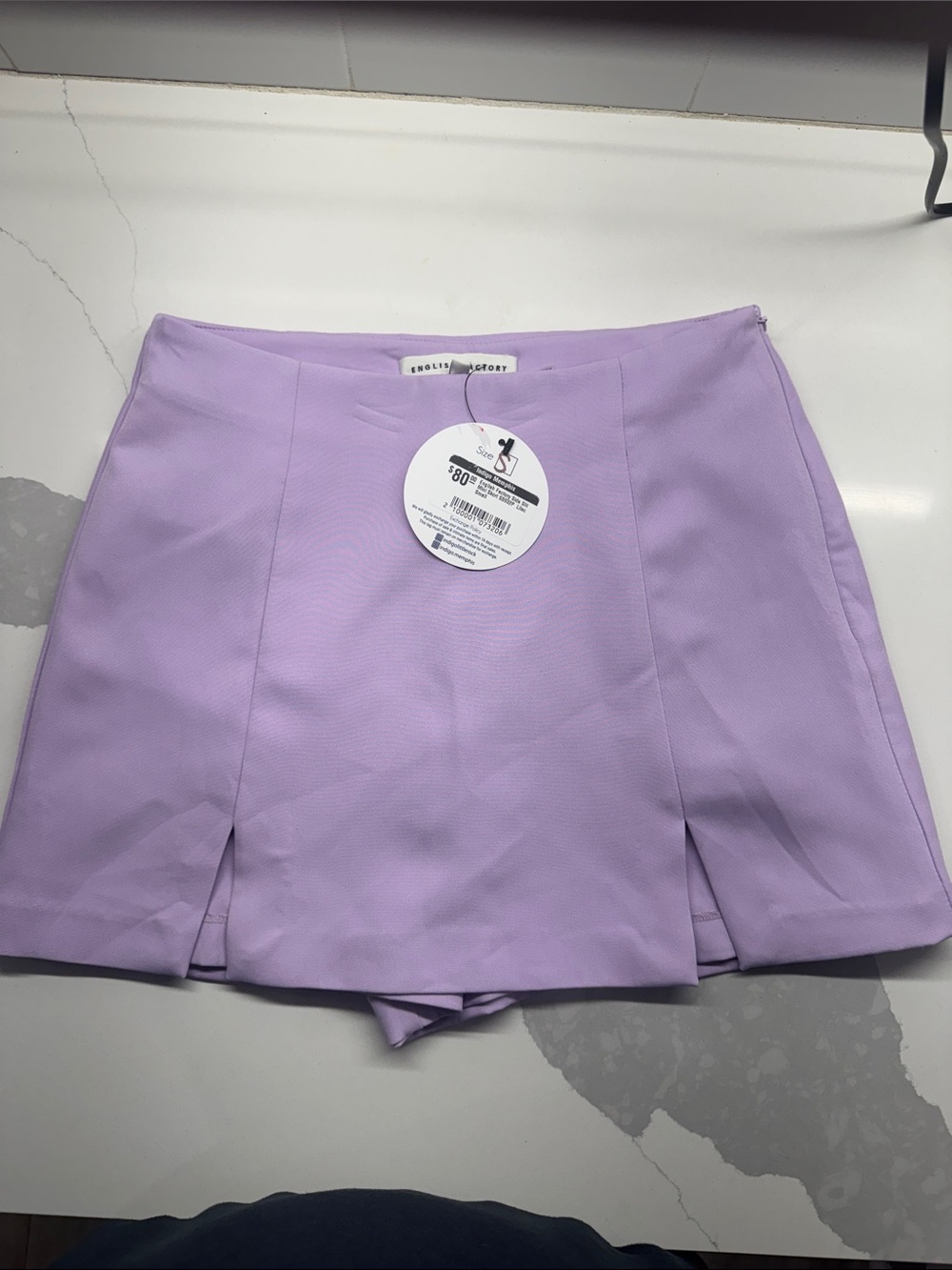 English Factory Lavender Double Slit Skort